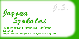 jozsua szokolai business card